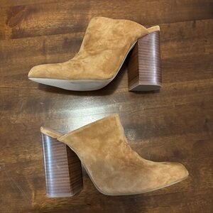 Steve Madden Ditty Tan Suede Block Heel Pumps Mule